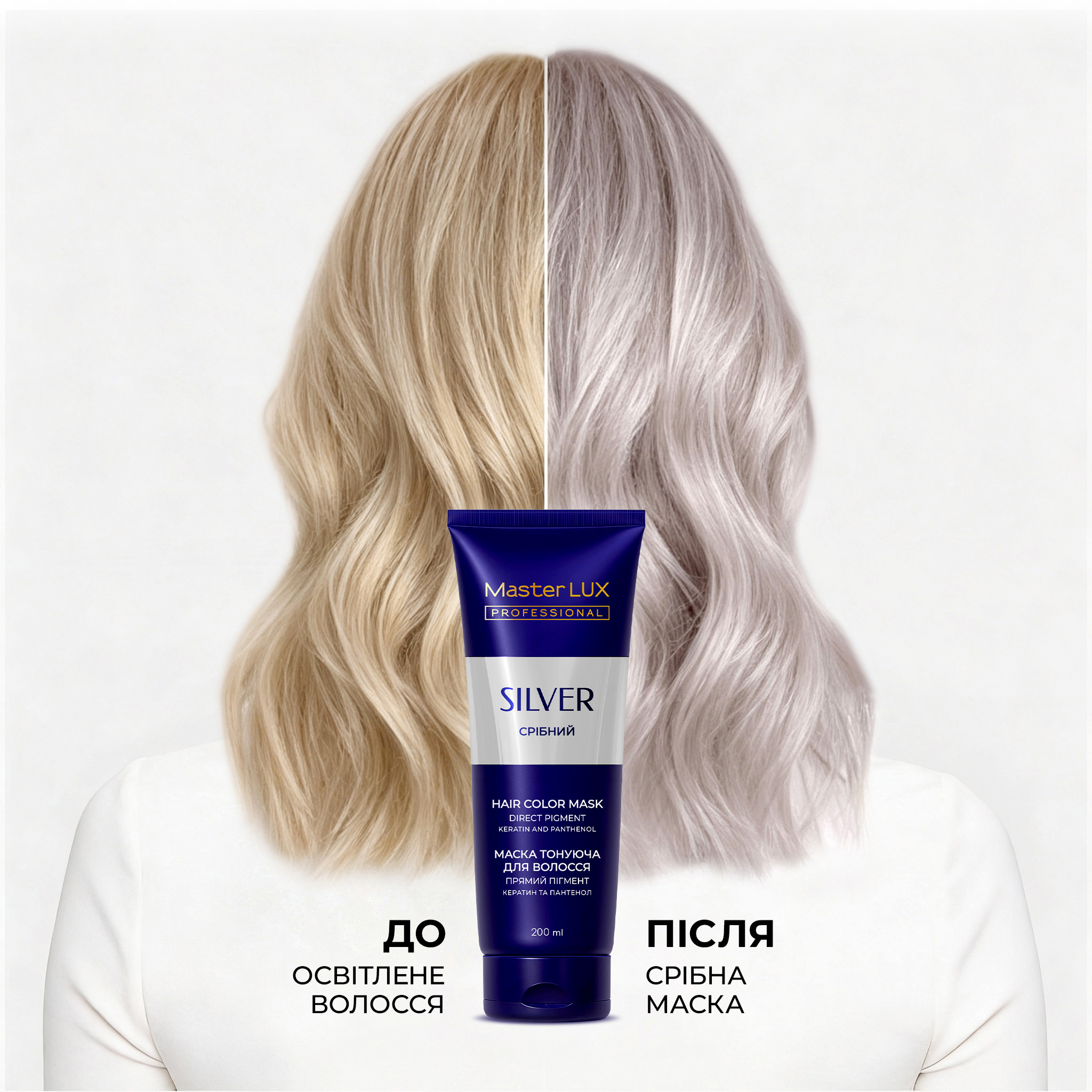 Маска тонуюча для волосся Master LUX professional Срібний 200 мл